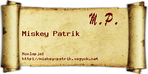 Miskey Patrik névjegykártya